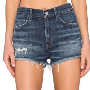 Agolde Jaden High Rise Cut Off Denim Shorts